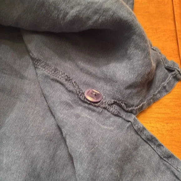 Flax by Jeanne Englehart Womens Small Linen Sleeveless Button Down Blouse Blue - Picture 10 of 10